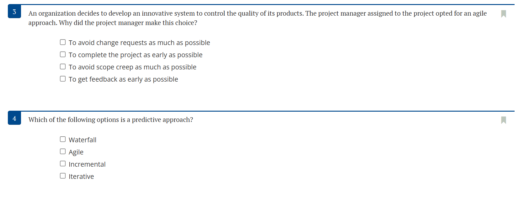 a team of five members. Which of the following project life cycles