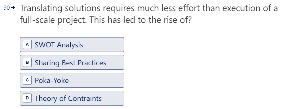 Which of the following is NOT a CAP tool? 90 Translating solutions