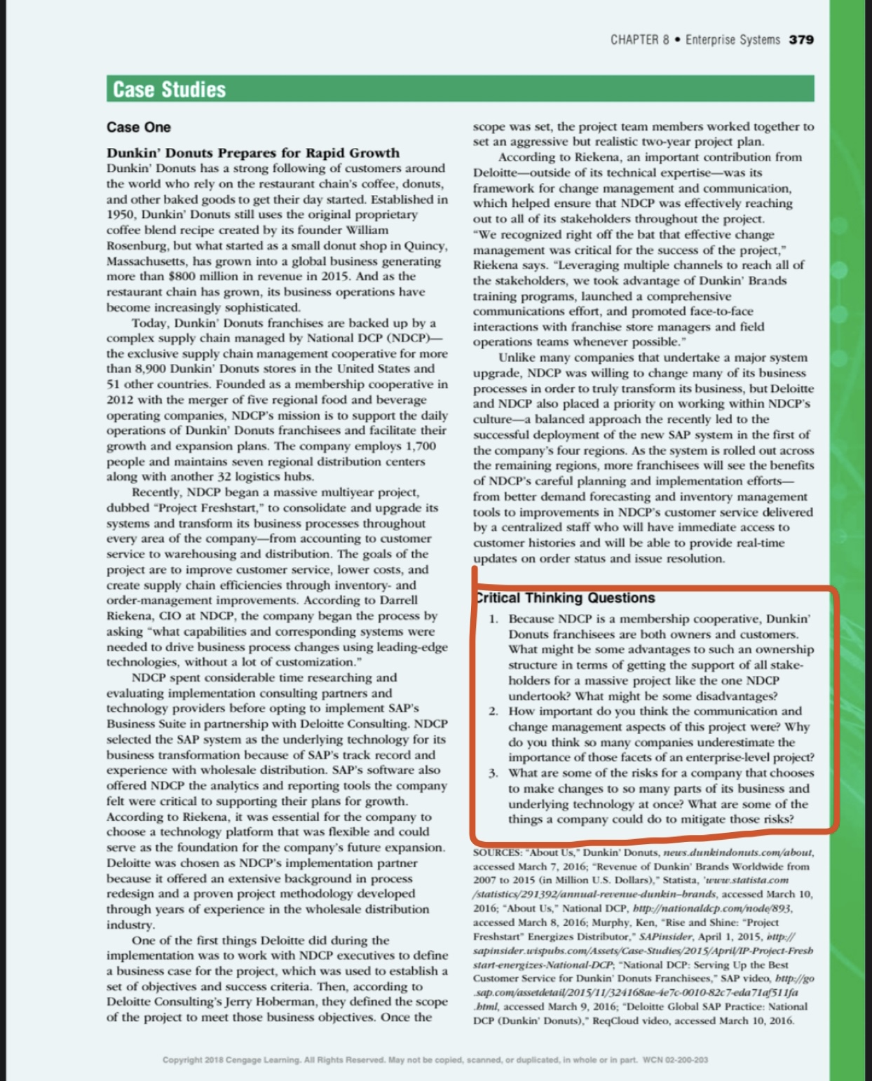 please solve the questions in the red box Case Studies Case One