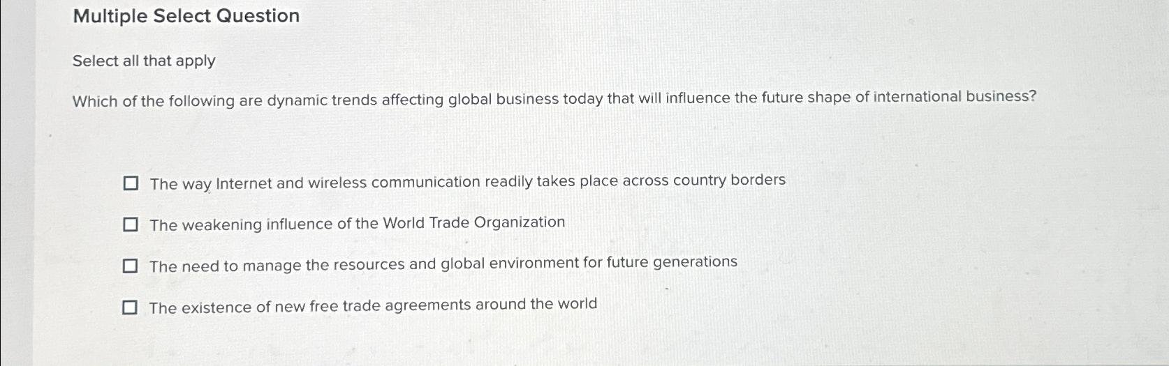  Multiple Select Question Select all that apply Which of the following