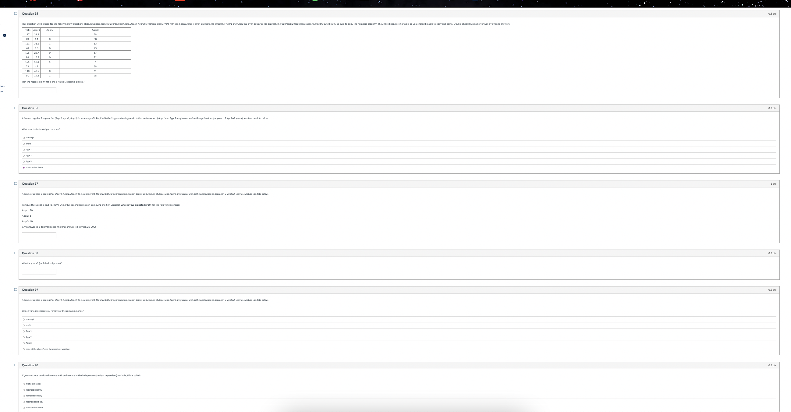  Remove that variable and RE-RUN. Using this second regression (removing the