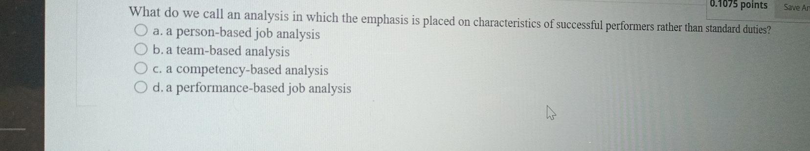  What do we call an analysis in which the emphasis is