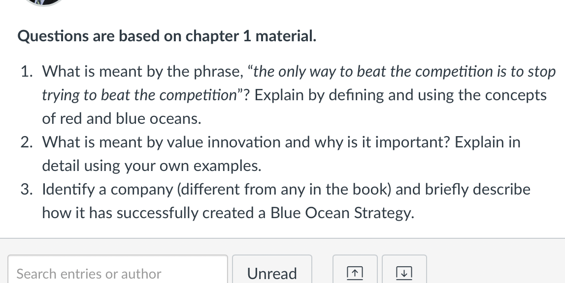 Questions are based on chapter 1 material. 1. What is meant