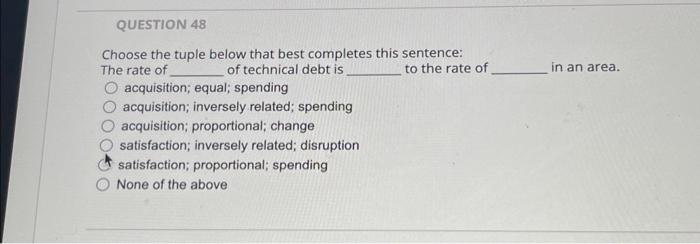  Choose the tuple below that best completes this sentence: The rate