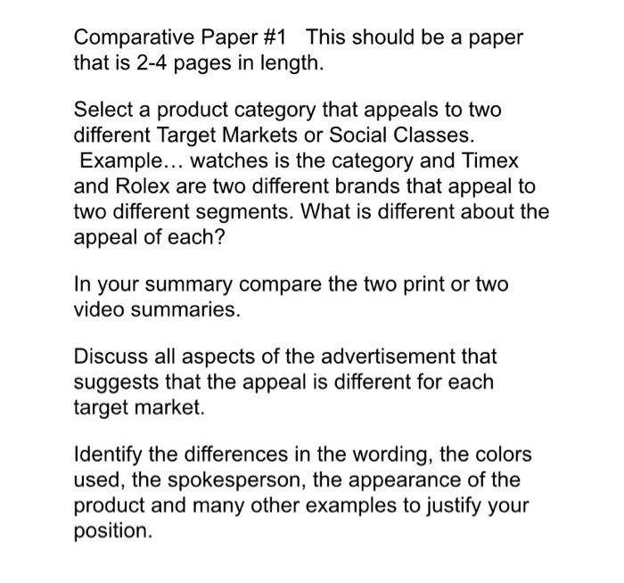 Comparative Paper \#1 This should be a paper that is 2-4