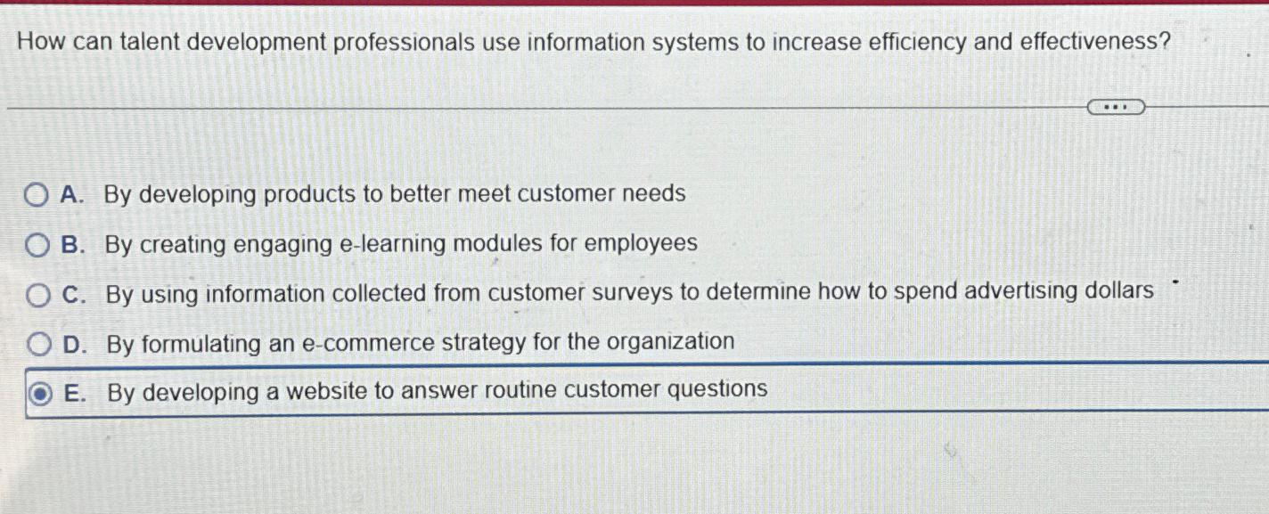  How can talent development professionals use information systems to increase efficiency