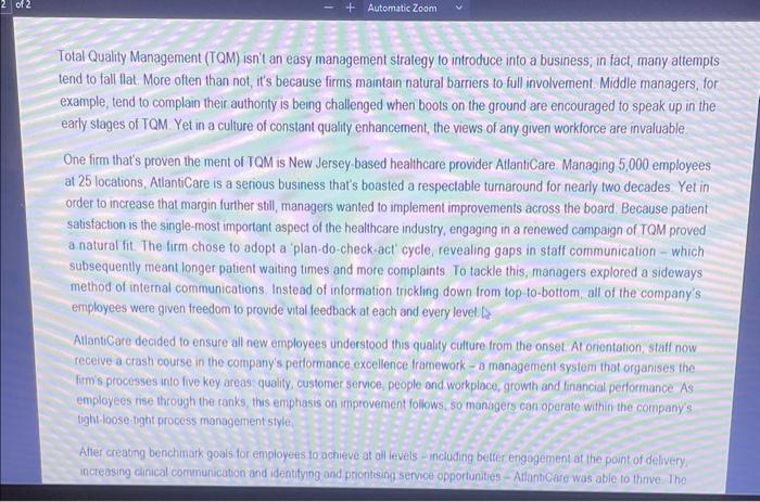 case study, provide an analysis of the improvement cycle used by AllantiCare