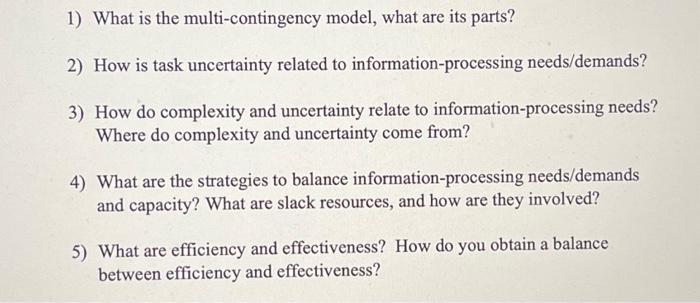  Using the Multi-Contingency Model 1) What is the multi-contingency model, what