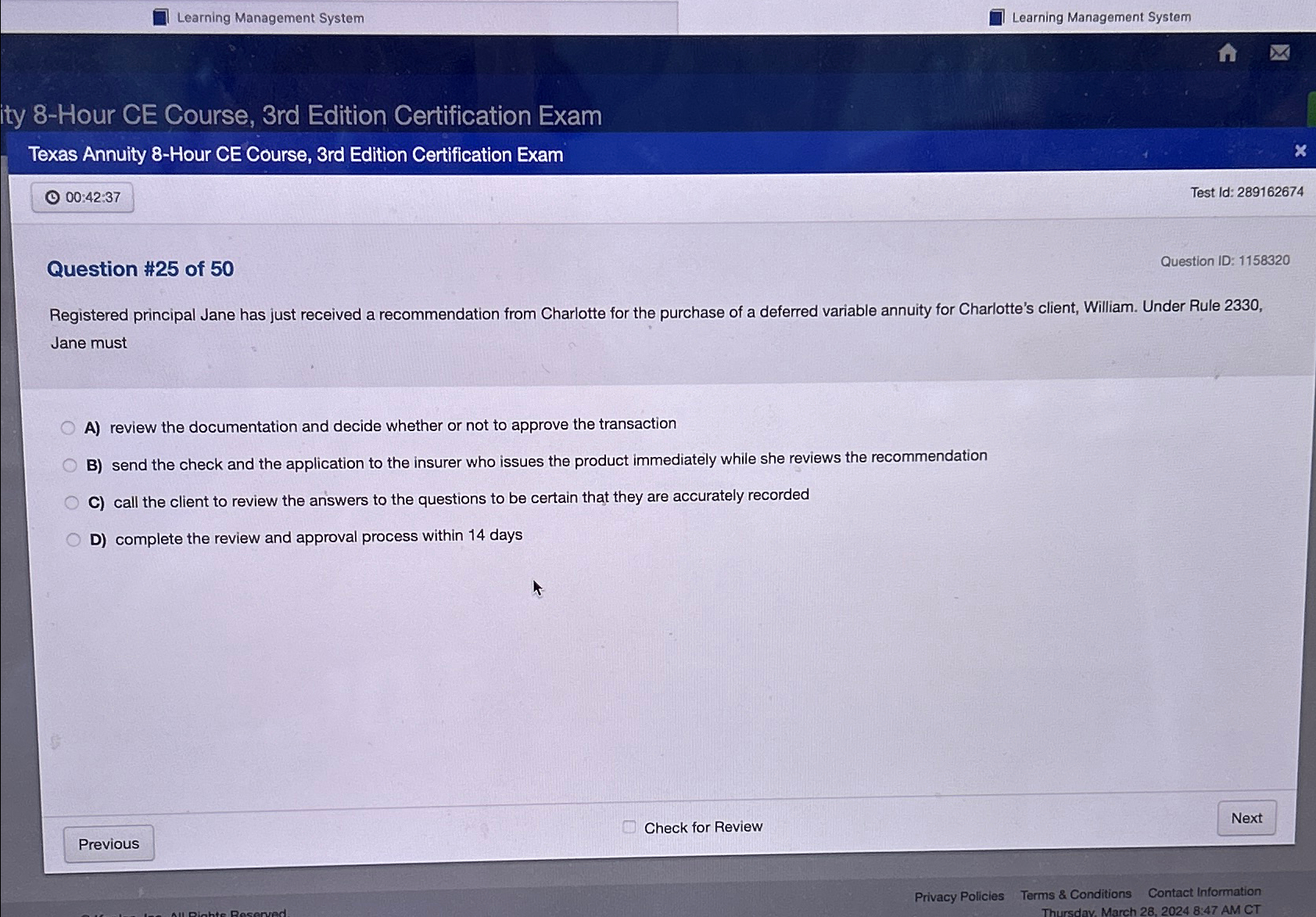  ity 8-Hour CE Course, 3rd Edition Certification Exam Texas Annuity 8-Hour