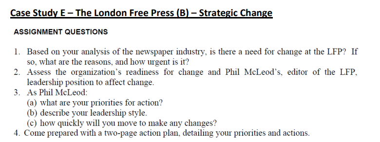 Case Study E - The London Free Press (B) - Strategic