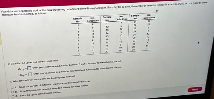  Five data entry operators work at the data processing department of