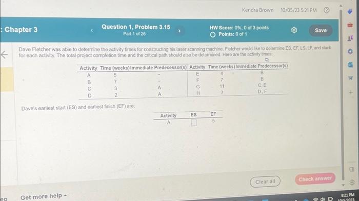  : Chapter 3 eo Question 1, Problem 3.15 Part 1 of