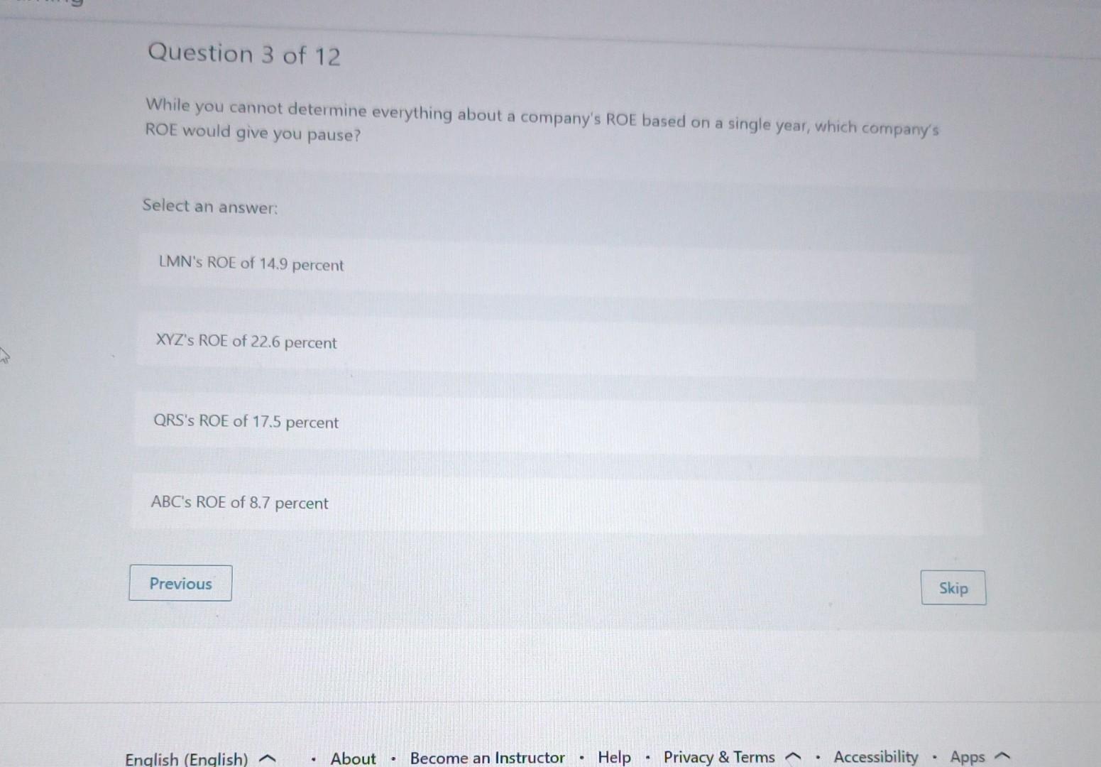  While you cannot determine everything about a company's ROE based on
