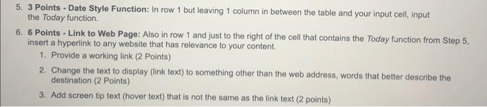  5. 3 Points - Date Style Function: In row 1 but