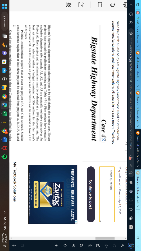 What projects do you recommend. How do your recommendations change over
