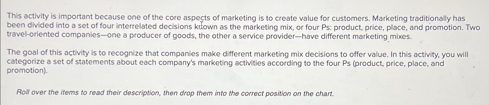  This activity is important because one of the core aspects of