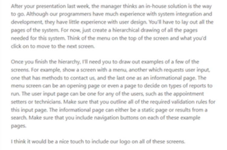 Case Assignment - User Interface Design Before You Begin - Assignment Specific