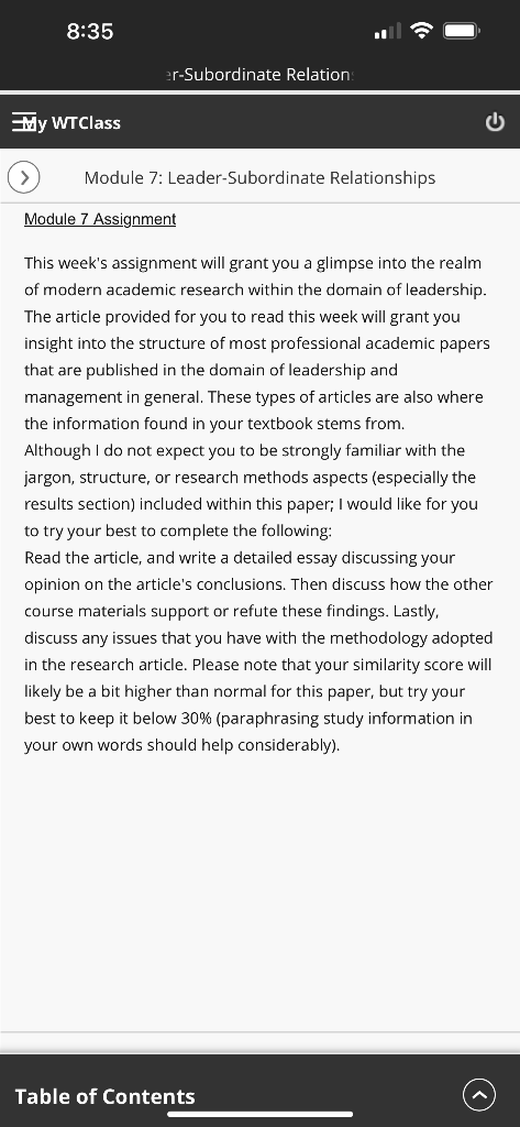  Module 7 Assignment This week's assignment will grant you a glimpse