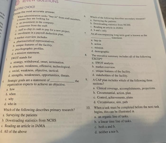 please answer 1-10 choose the most accurate answer. when administration seeks "buy-in"
