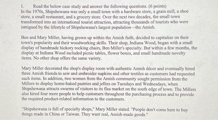  1. Read the below case study and answer the following questions.