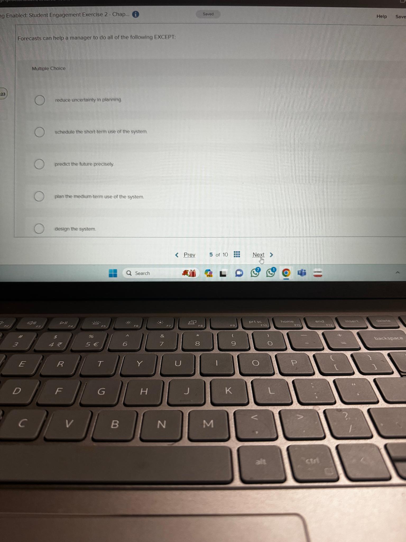  ig Enabled: Student Engagement Exercise 2- Chap... (i) Help Save Forecasts