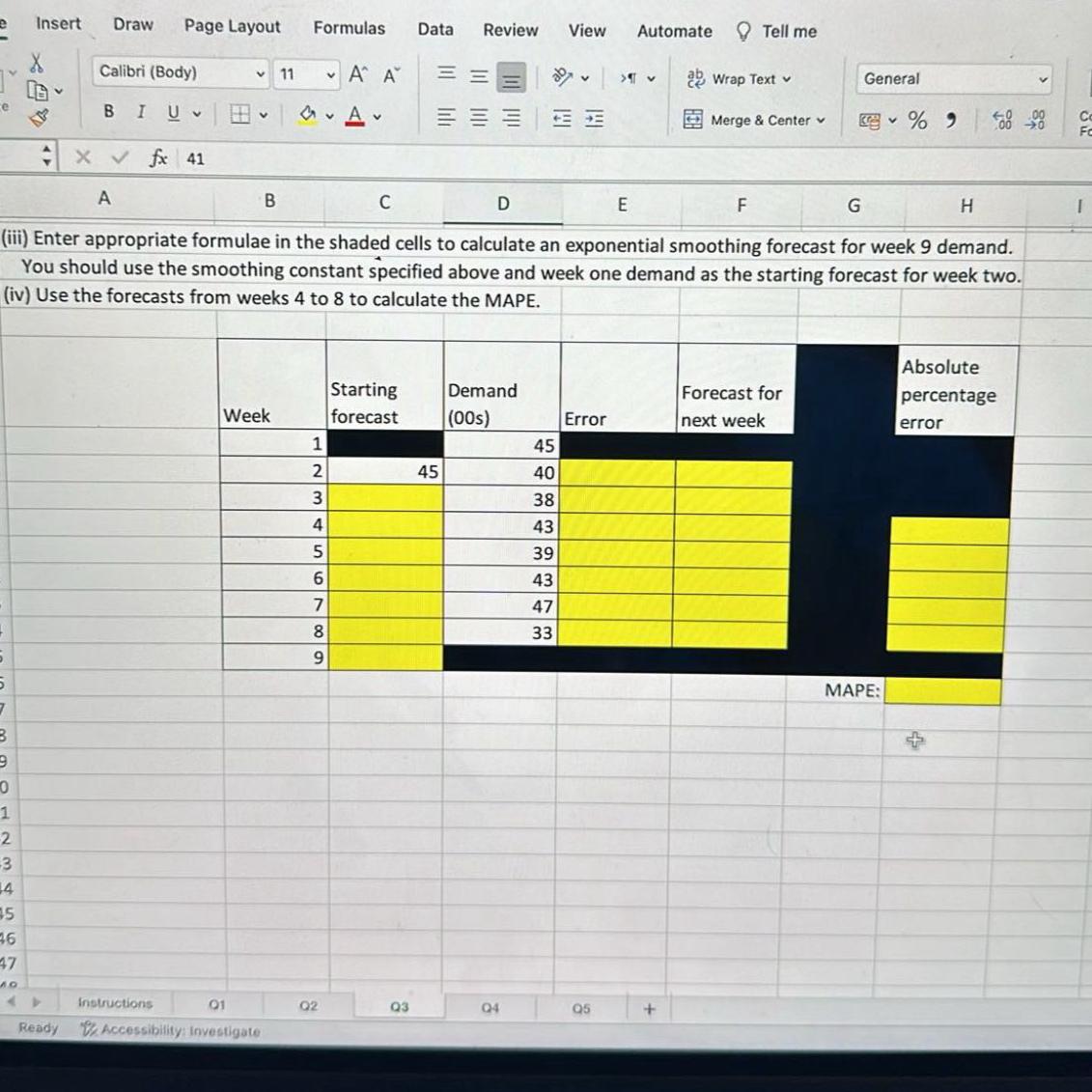  Insert Draw Page Layout Formulas Data Review View Automate Tell me