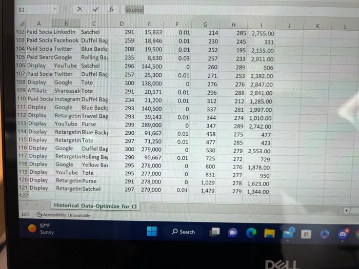 campaign should receive if we aliocated $100 to it. Base your forecast