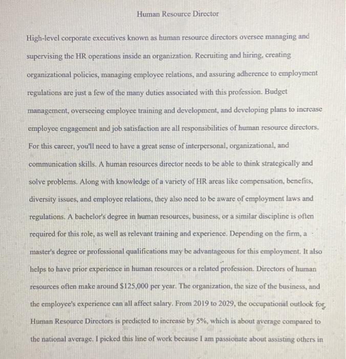 Throughout the semester we have work on multiple Career Exploration assignments. These