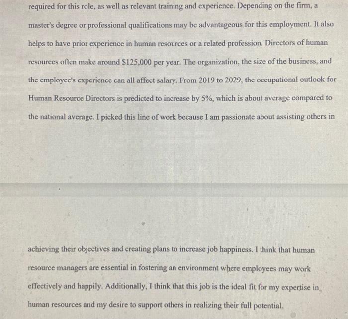 assignments should have given you an opportunity to learn about career options