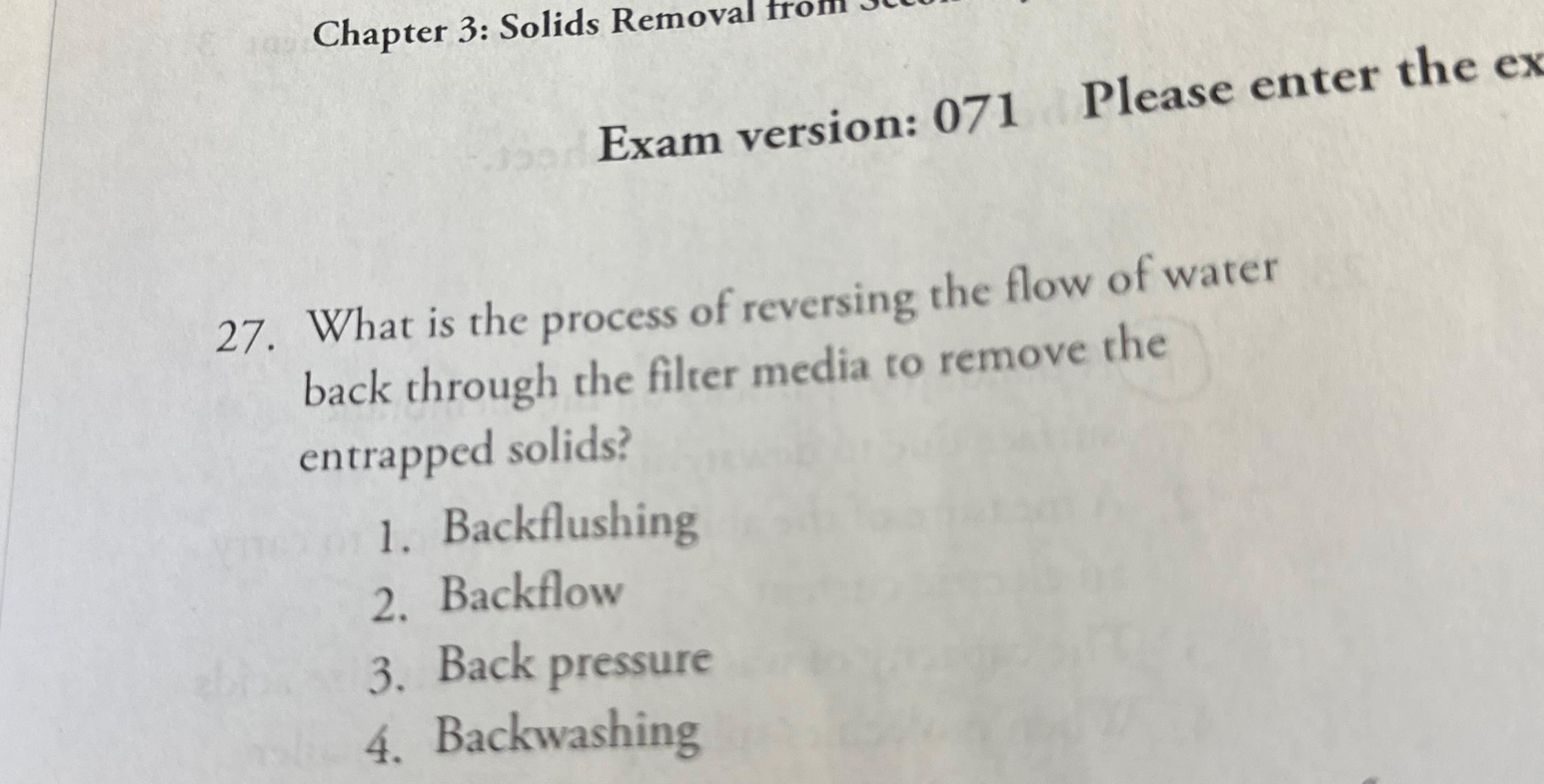  Exam version: 071 Please enter the ex 27. What is the