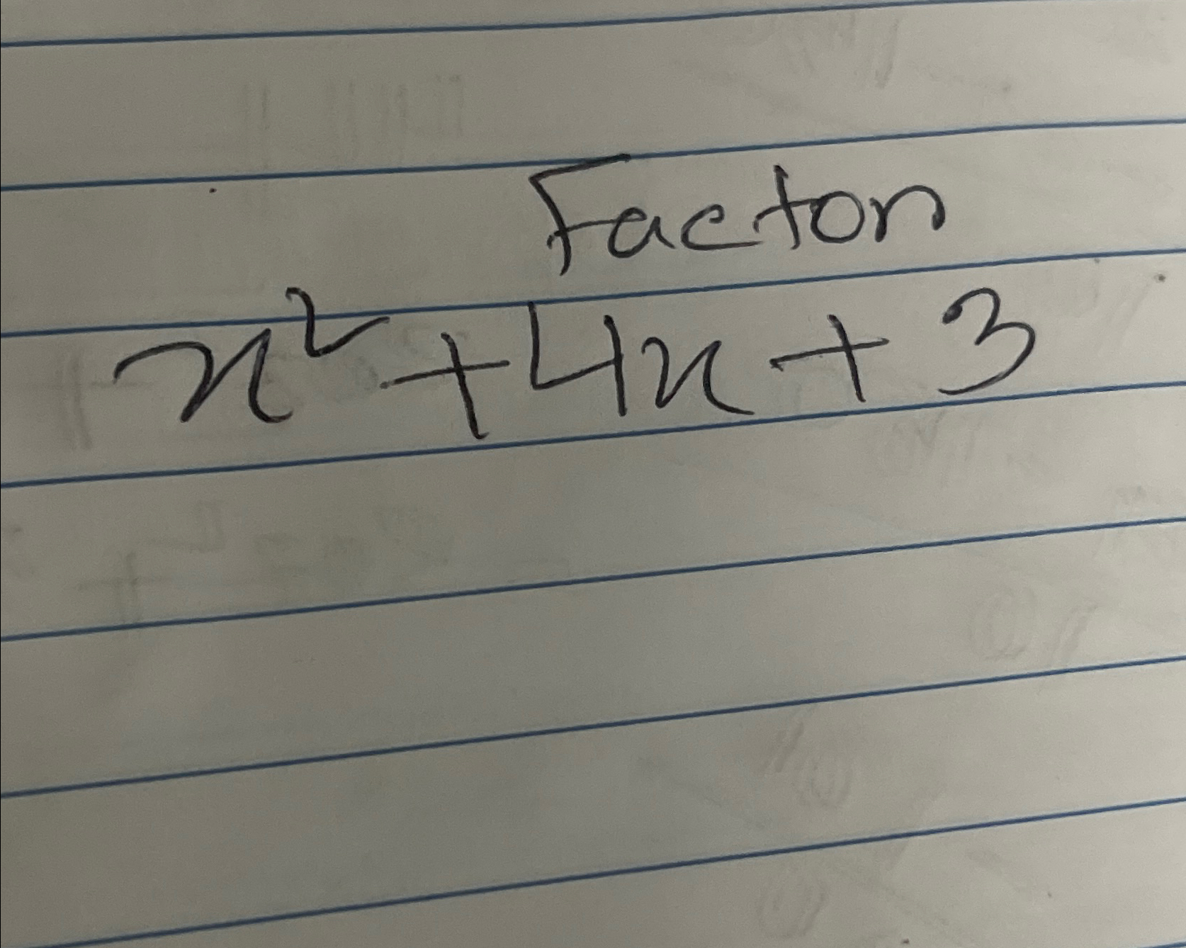  Facton x2+4x+3 