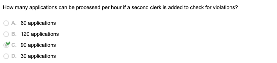 a second clerk is added to check for violations? The correct answer