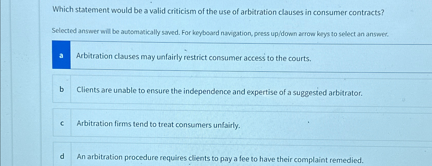  Which statement would be a valid criticism of the use of