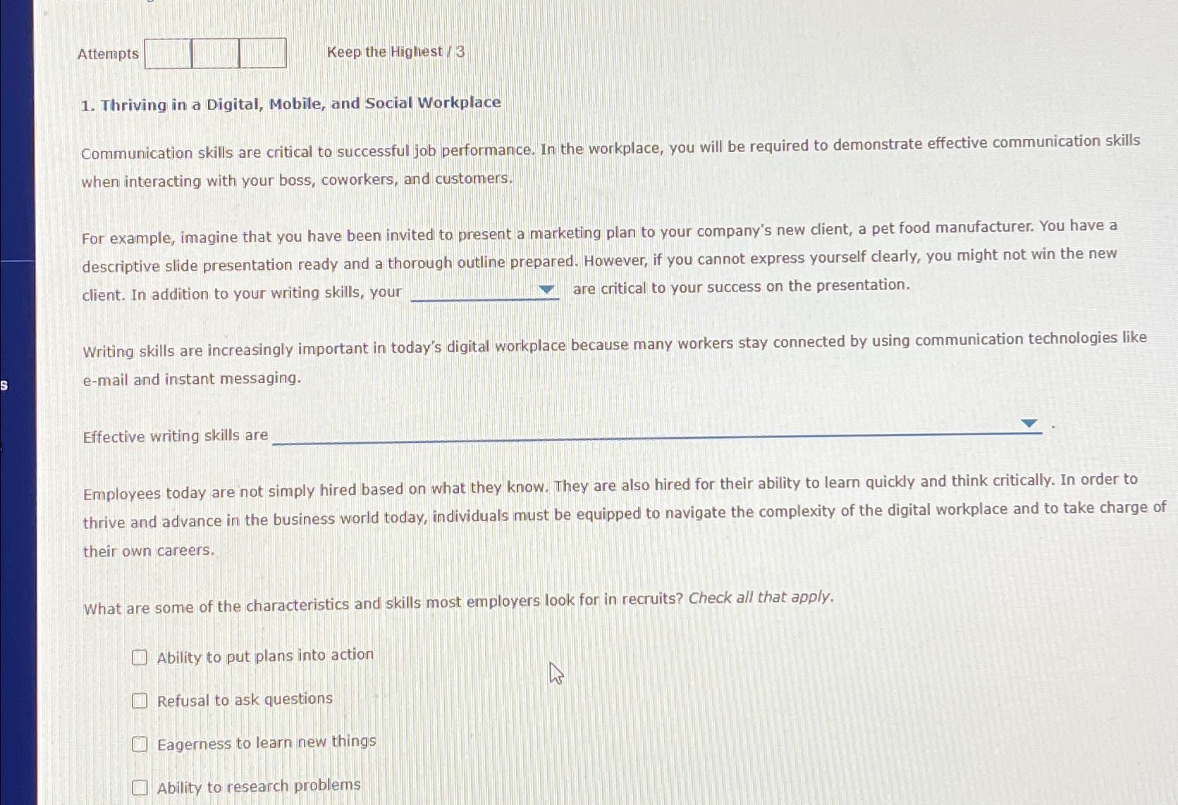  Attempts Keep the Highest /3 Thriving in a Digital, Mobile, and
