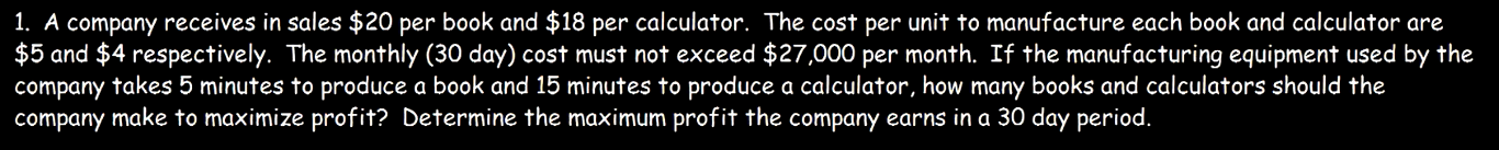 To clarify my previous question concerning linear programming via a link,