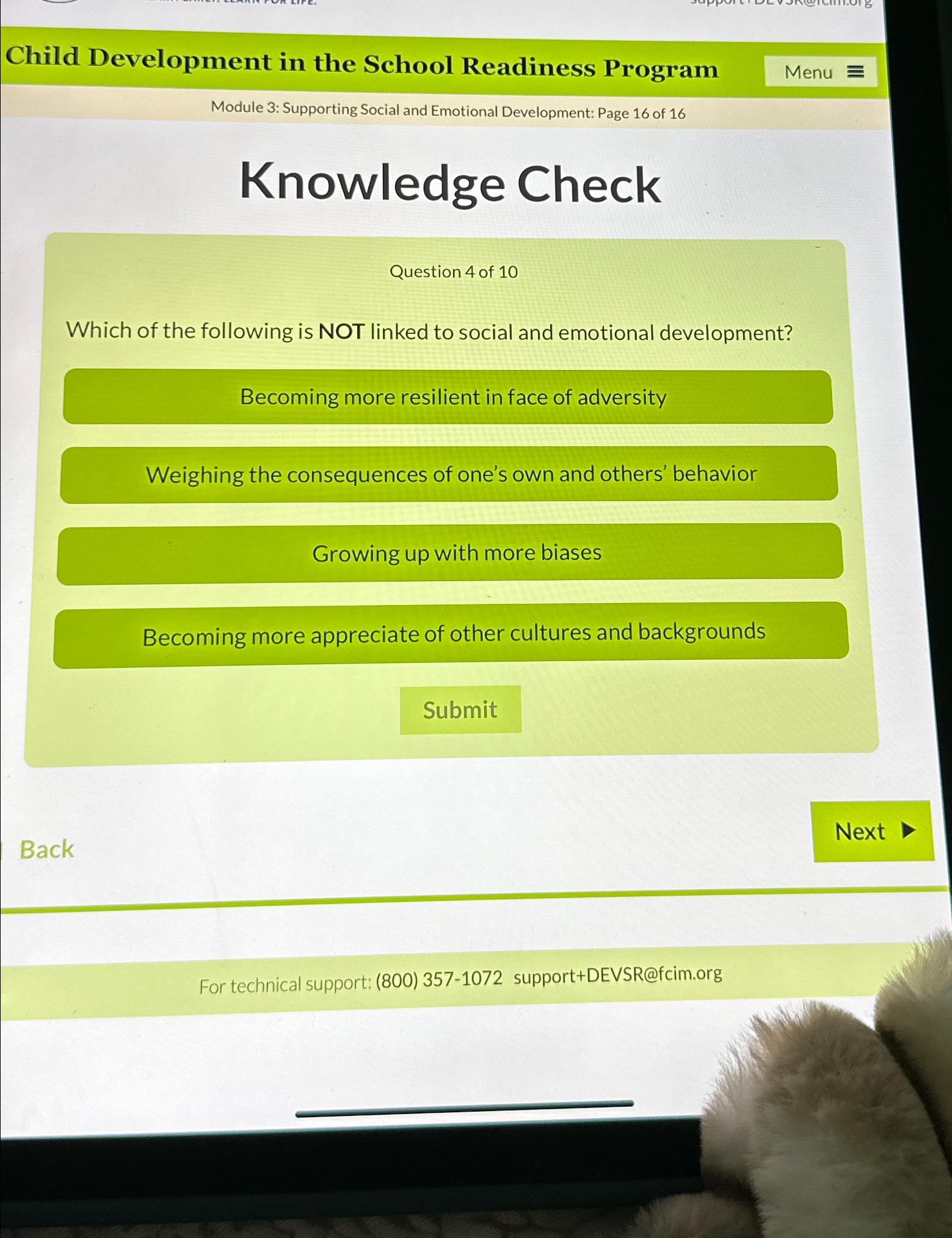  Child Development in the School Readiness Program Module 3: Supporting Social