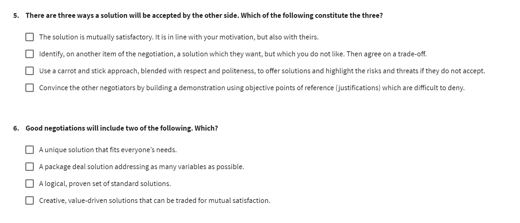  5. There are three ways a solution will be accepted by