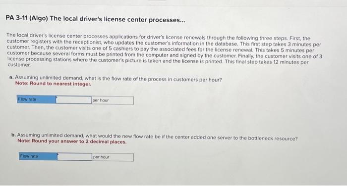 PLEASE HELP ASAP WILL LEAVE A LIKE ASAP!! PA 3-11 (Algo) The