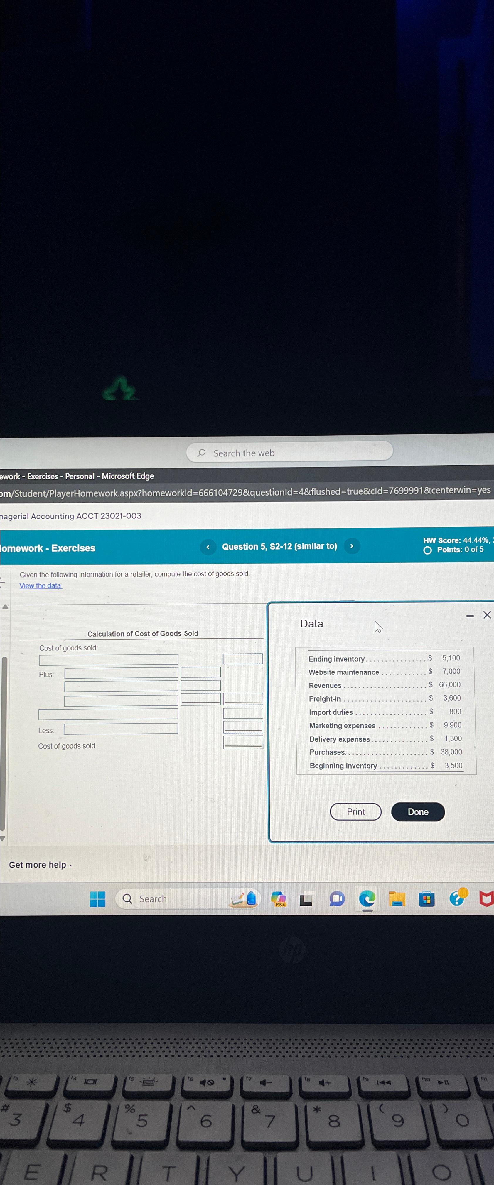  Search the web ework - Exercises - Personal - Microsoft Edge