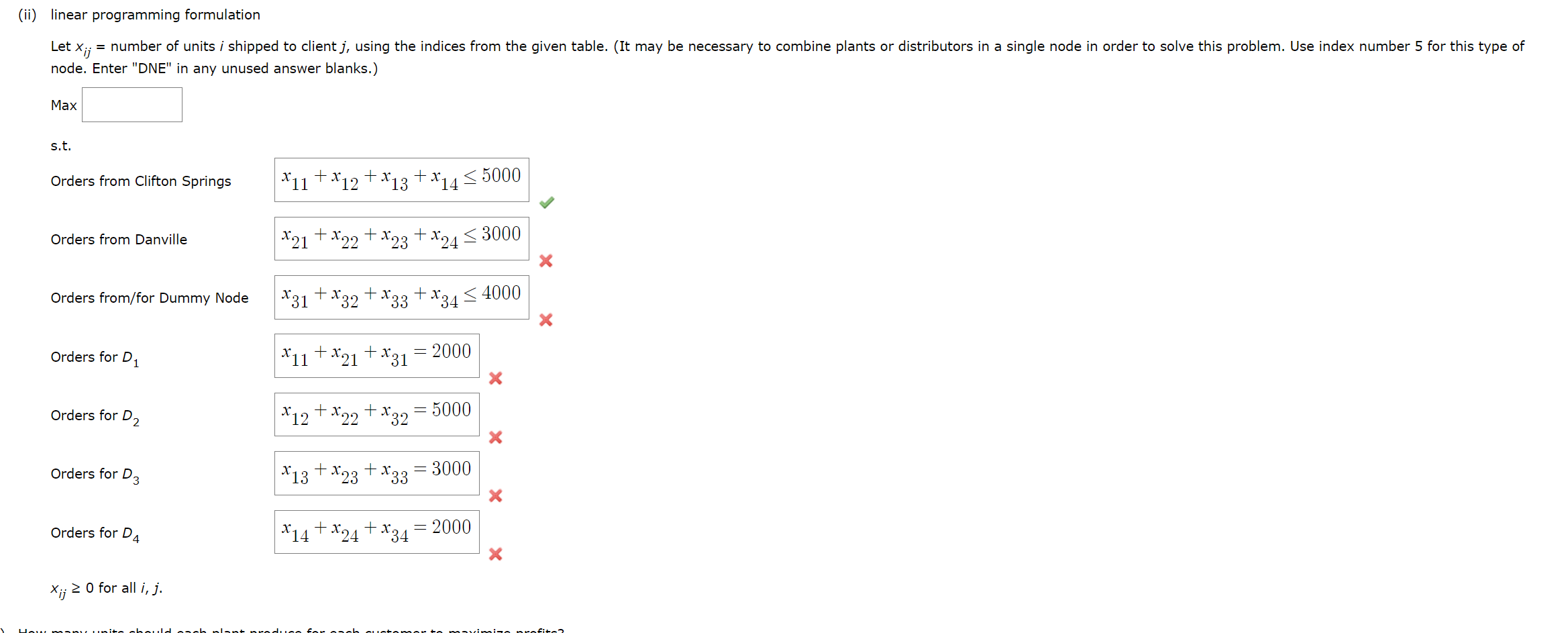 problem. can u please help me? Klein established the following profit per
