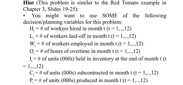 sure its correct! Bus Adm 475: Operations Planning and Control Homework 2