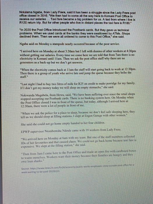 laws Issues Advises/solution References Public Works employees sleep outside post ofiice for