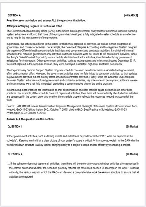  SECTION A Read the case study below and answer ALL the