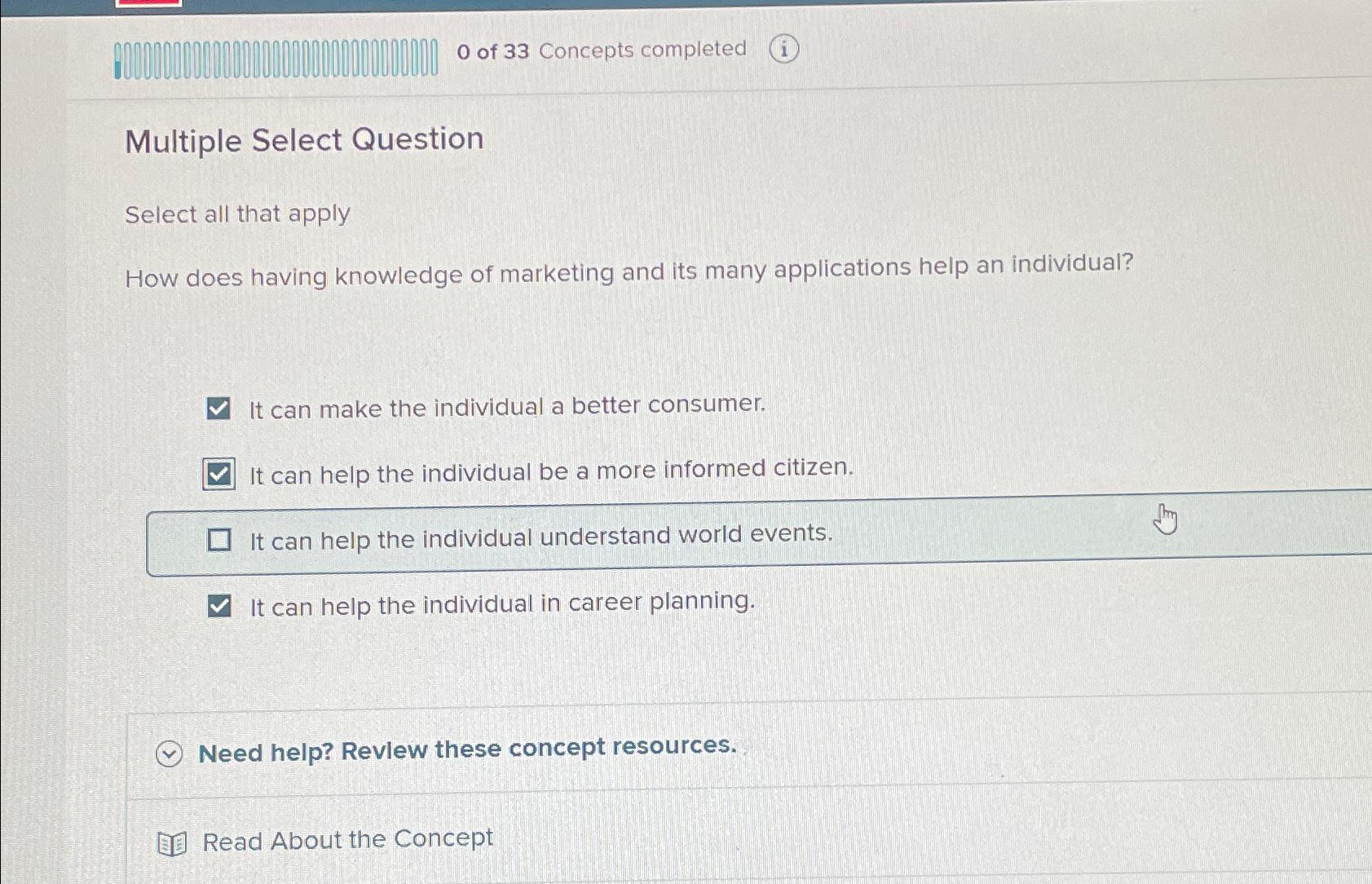  Multiple Select Question Select all that apply How does having knowledge