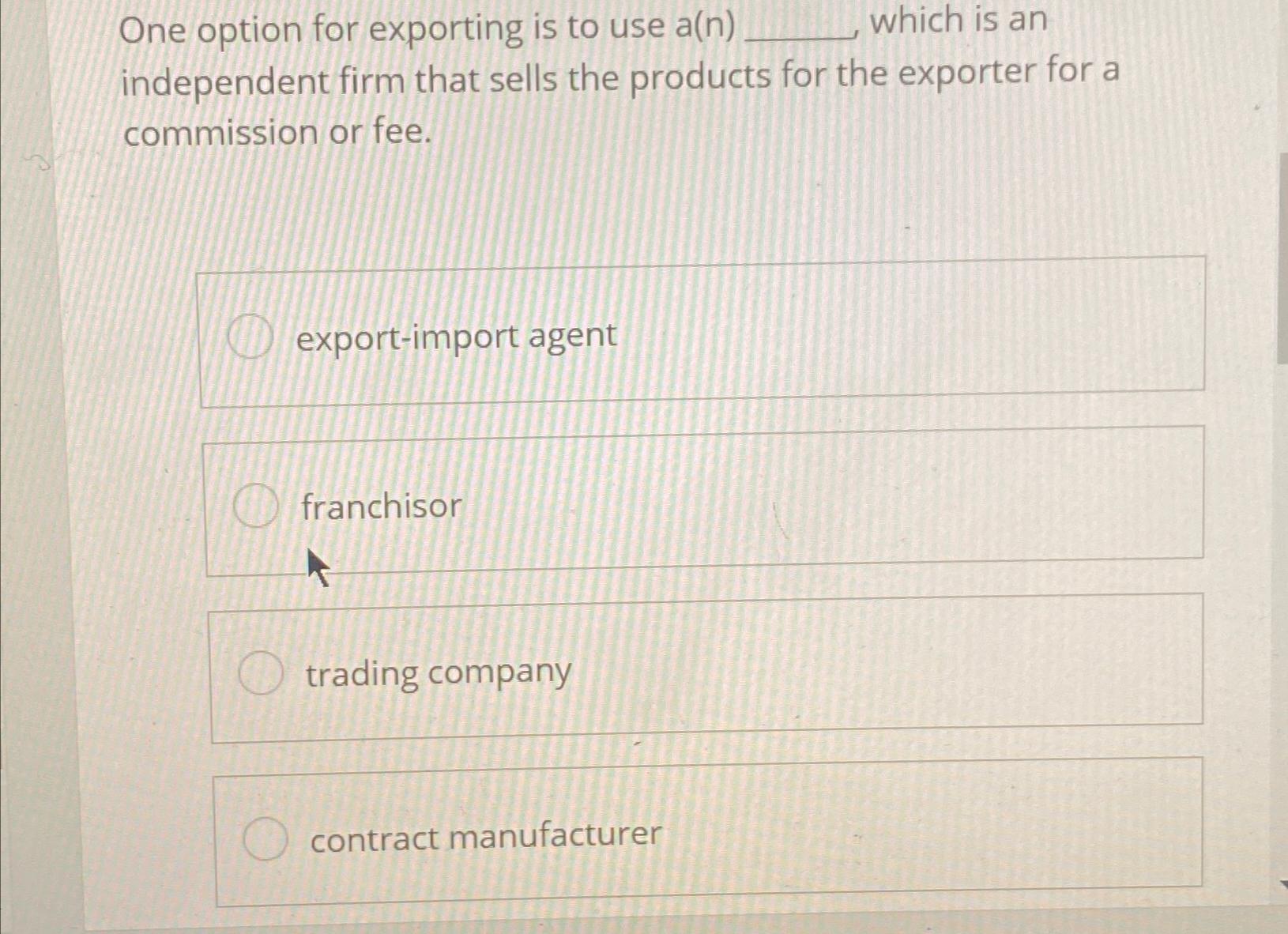  One option for exporting is to use a(n) which is an