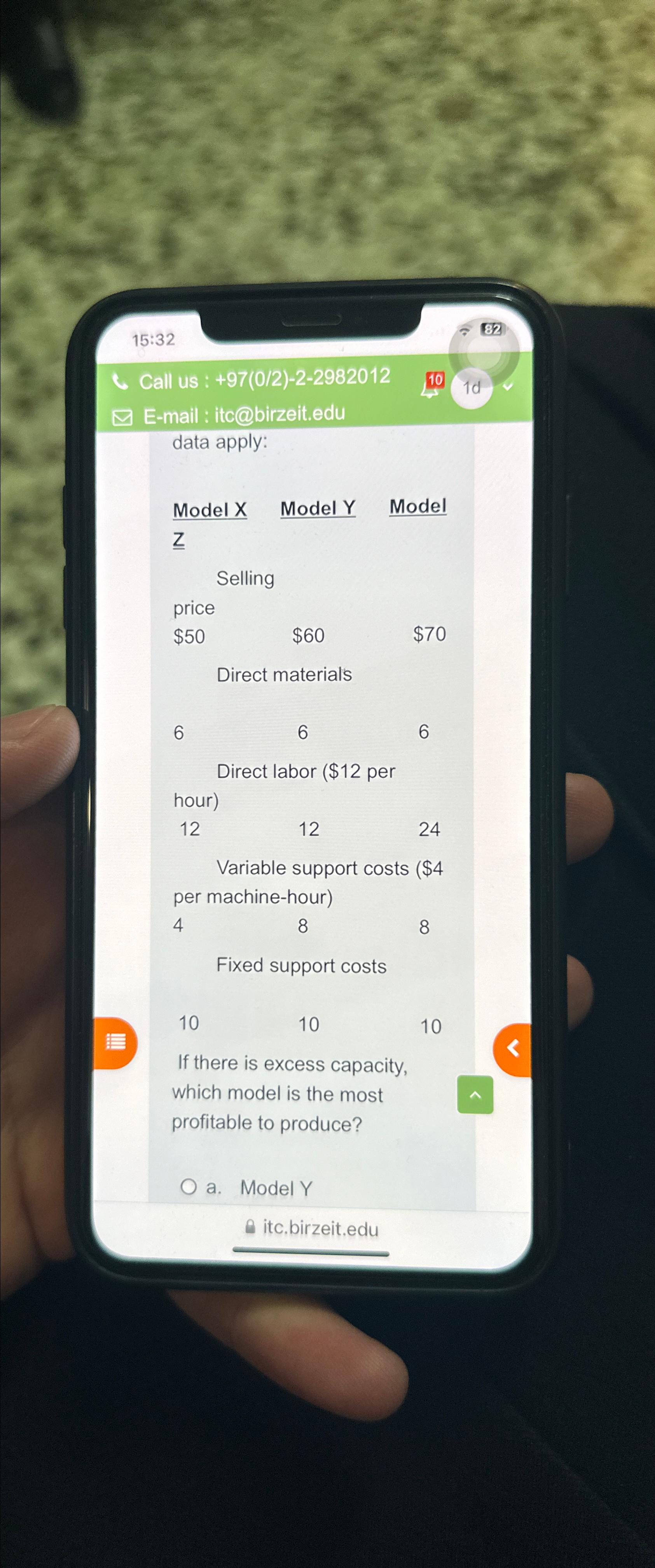  15:32 (8) Call us : +97(02)-2-2982012 10 1d E-mail : itc@birzeit.edu