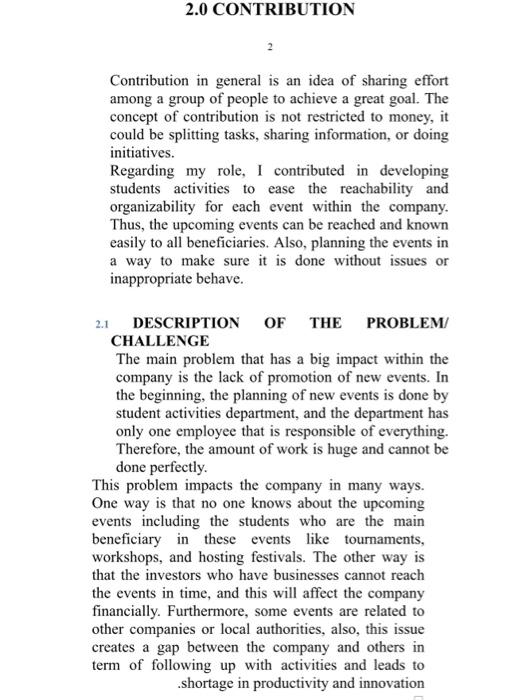  please write contribution with all there sections in any HR topic