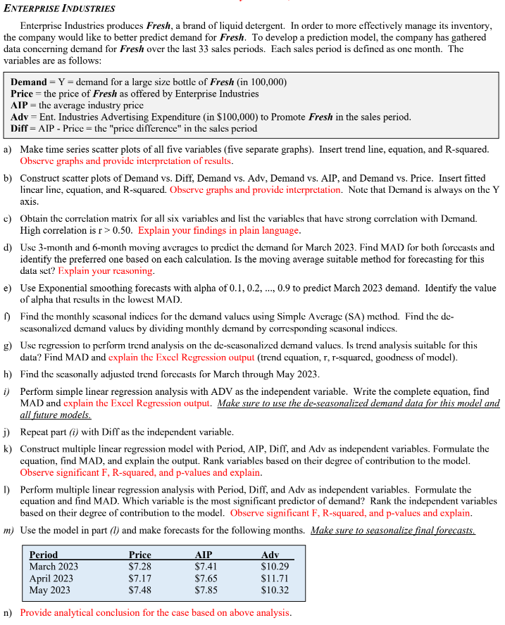  Please answer each question on a new spreadsheet and show all