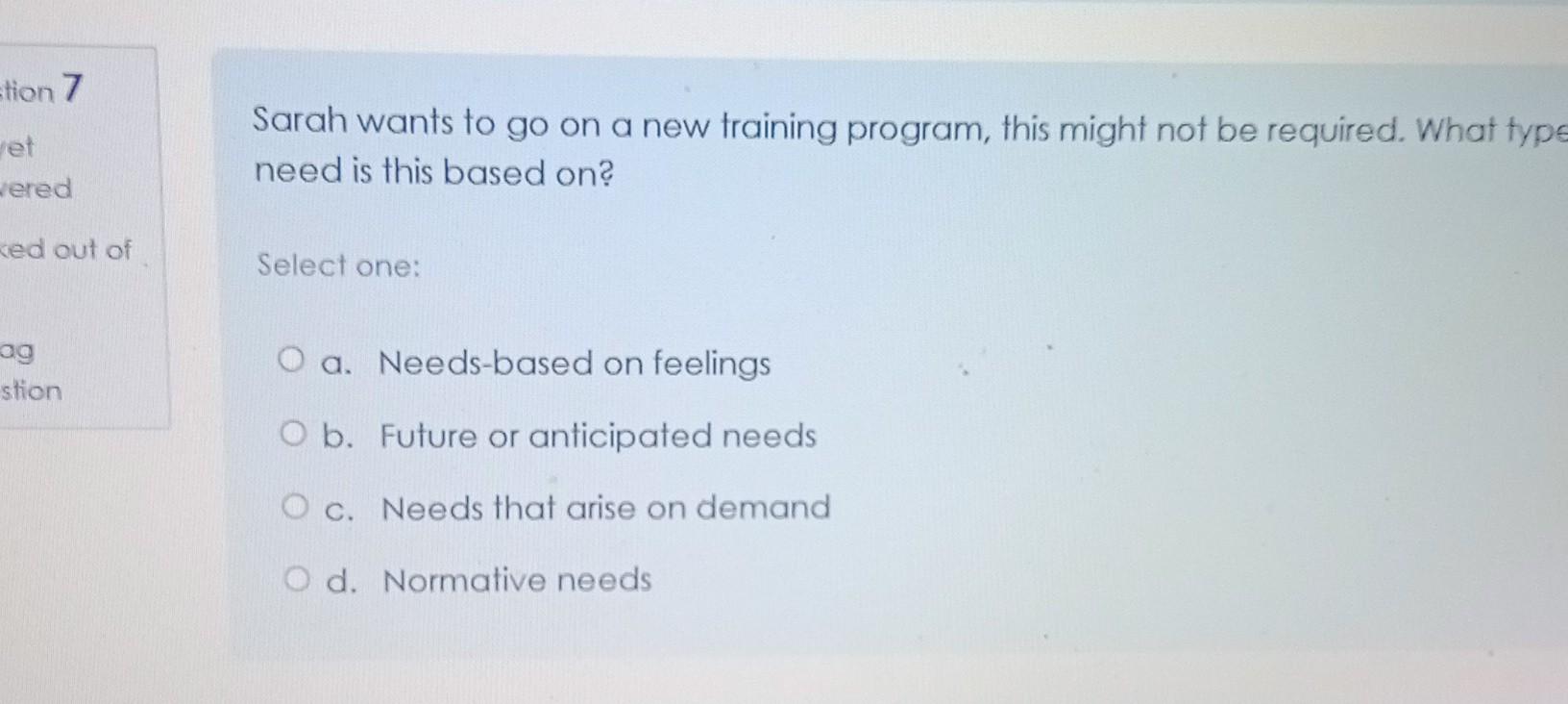 Sarah wants to go on a new training program, this might