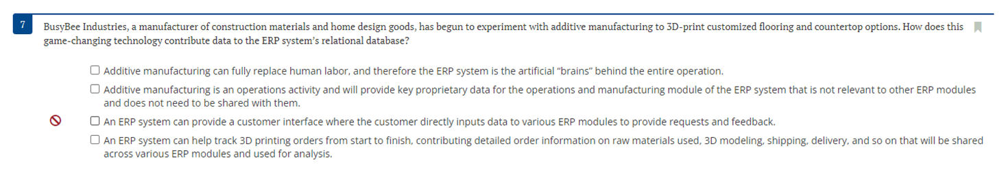  ame-changing technology contribute data to the ERP system's relational database? Additive